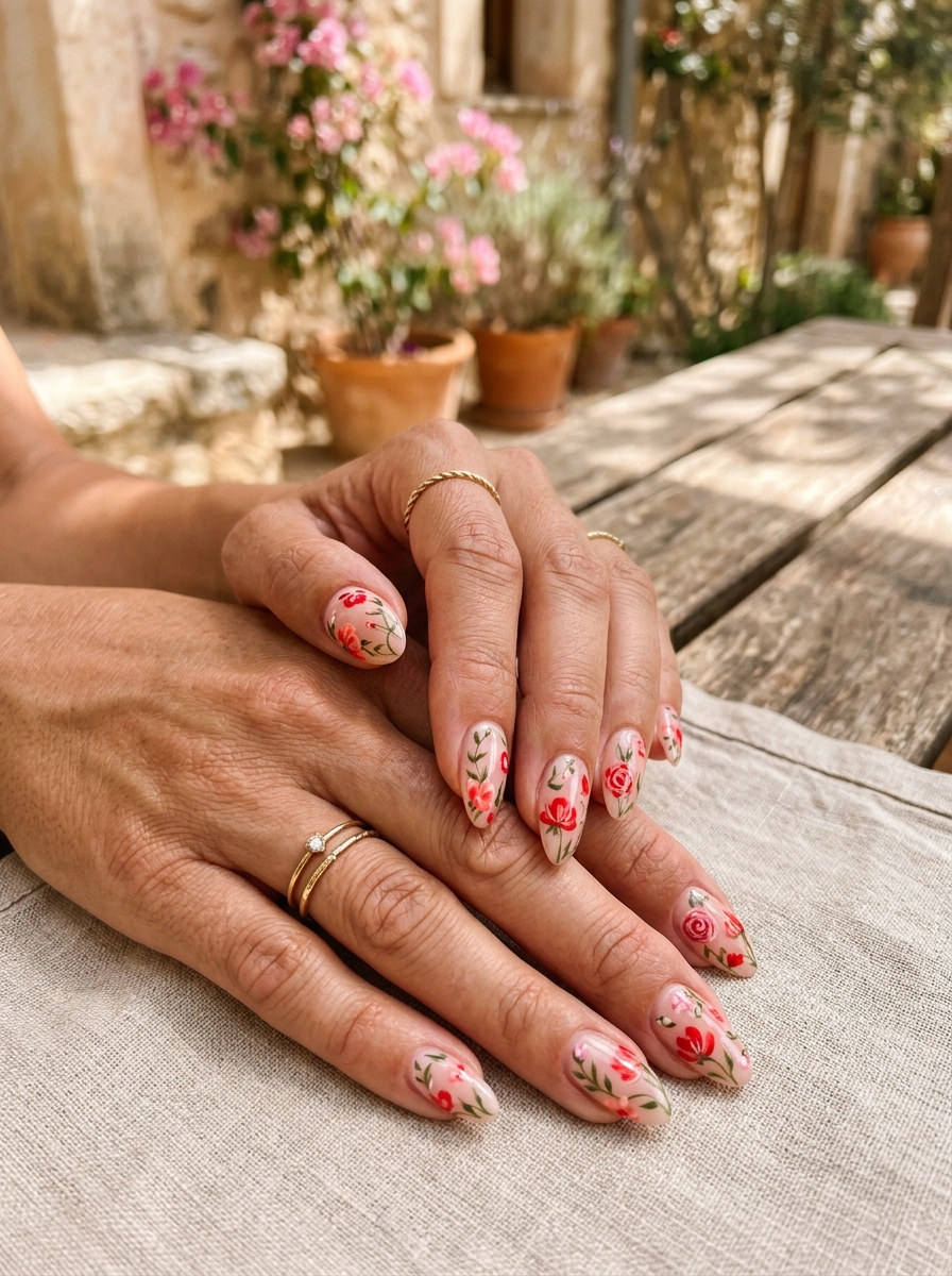 Spanish Floral Nails